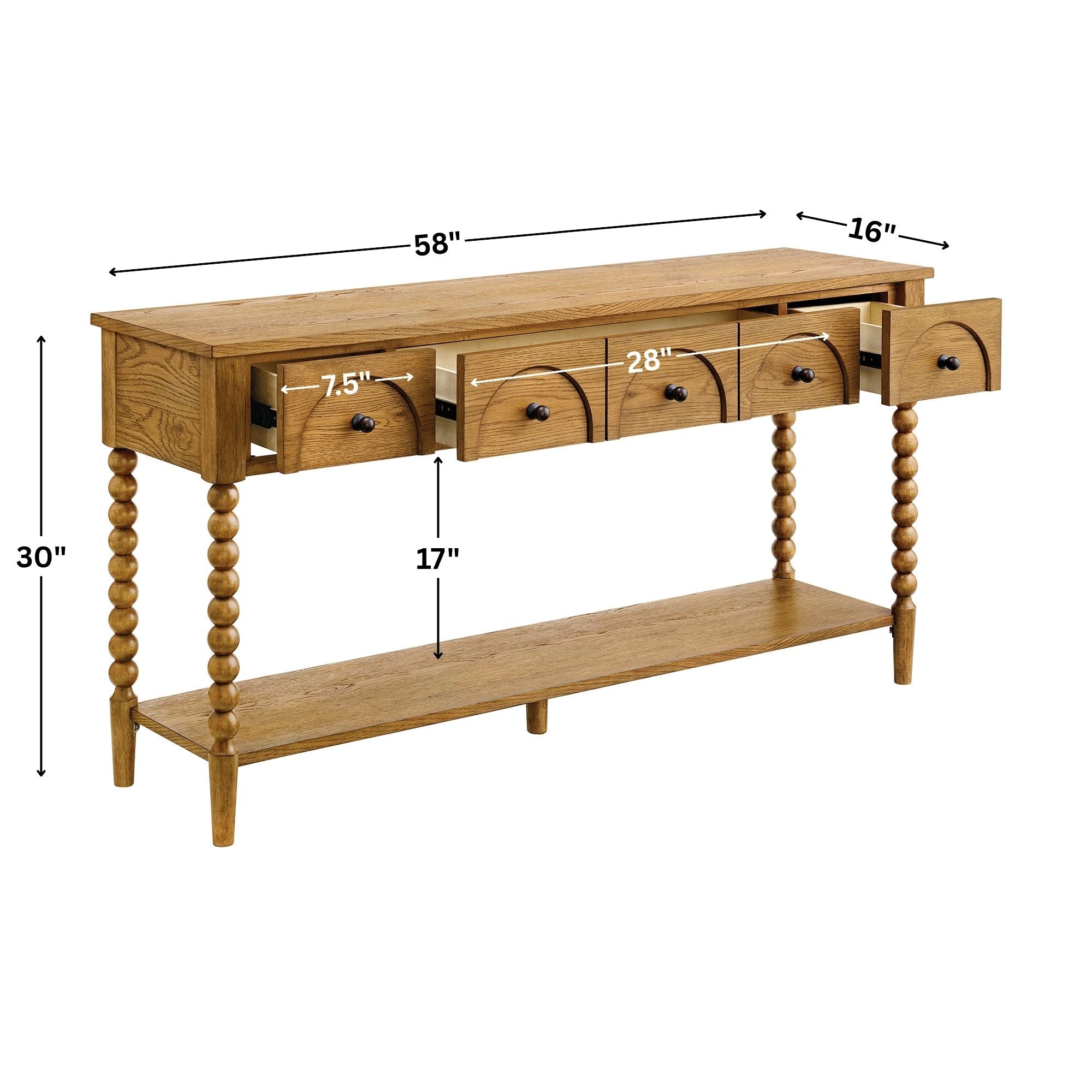 Pembroke 58” Cottage Sofa Console Table