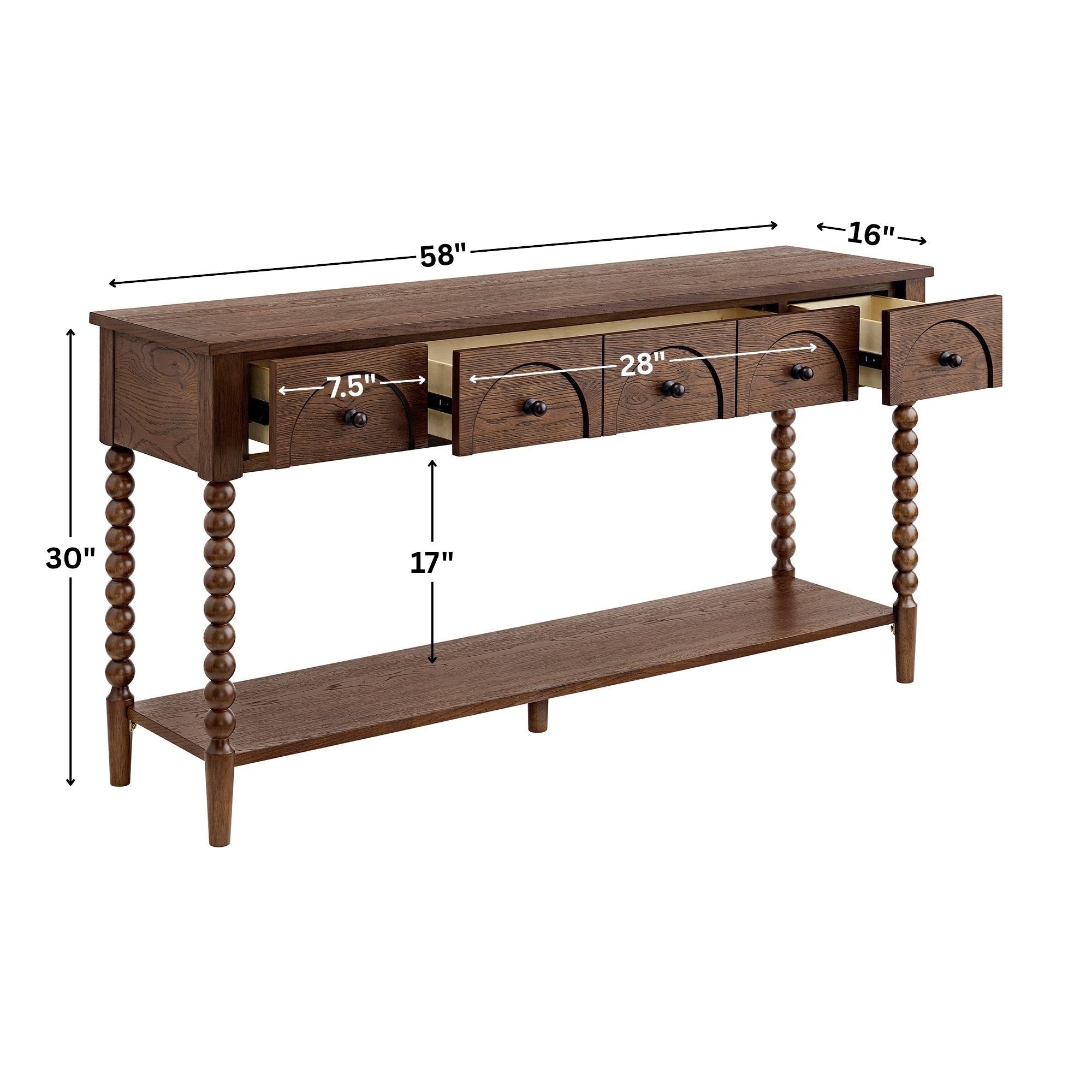 Pembroke 58” Cottage Sofa Console Table