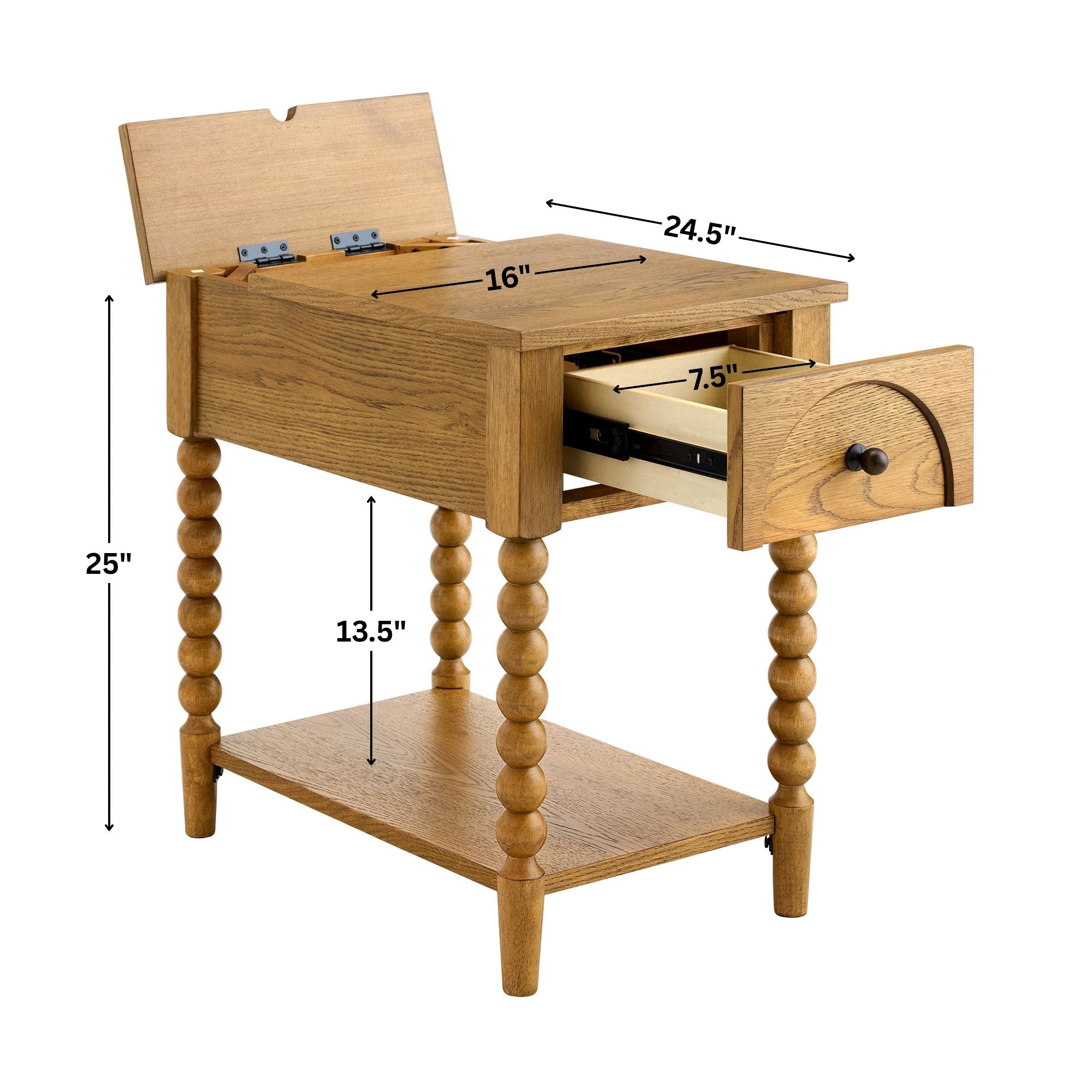 Pembroke 24” Deep Rectangular Chairside End Table