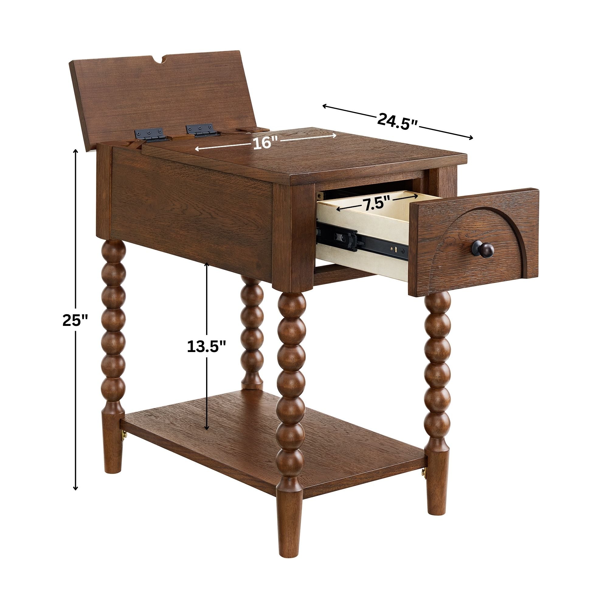 Pembroke 24” Deep Rectangular Chairside End Table