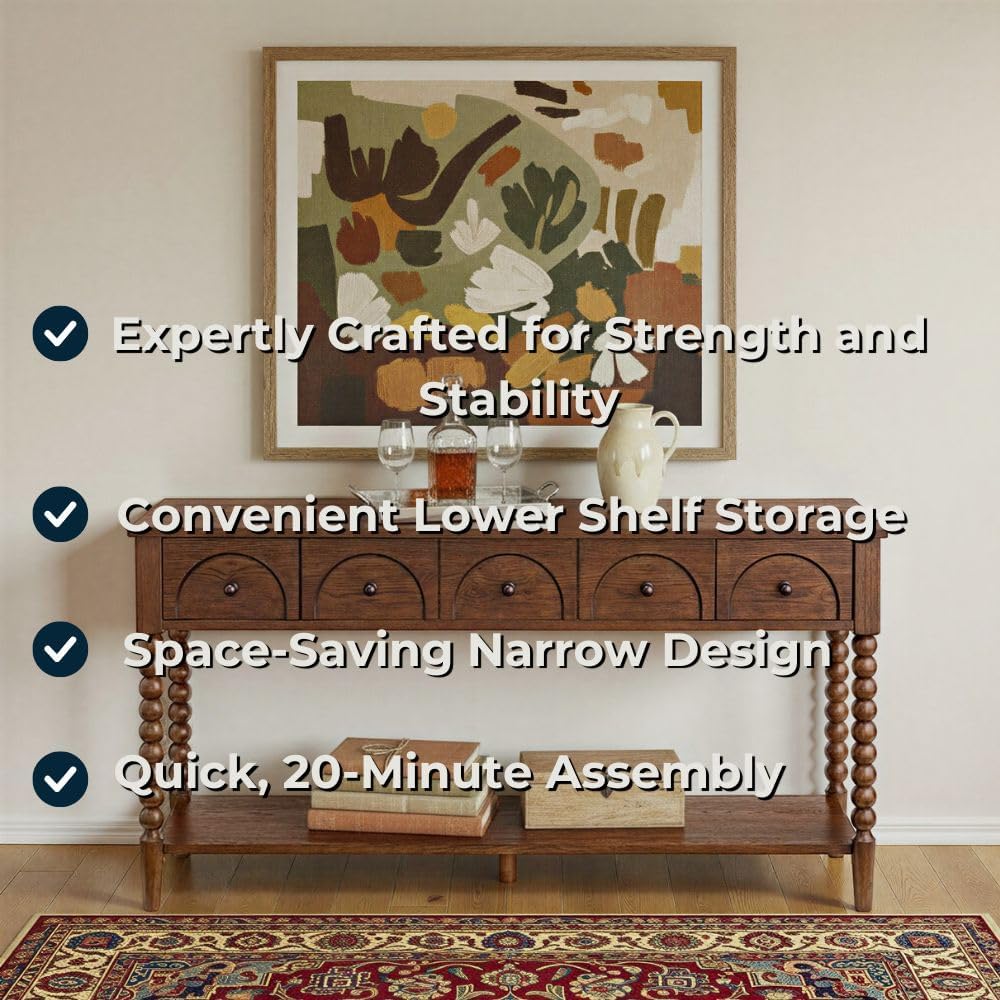 Pembroke 58” Cottage Sofa Console Table