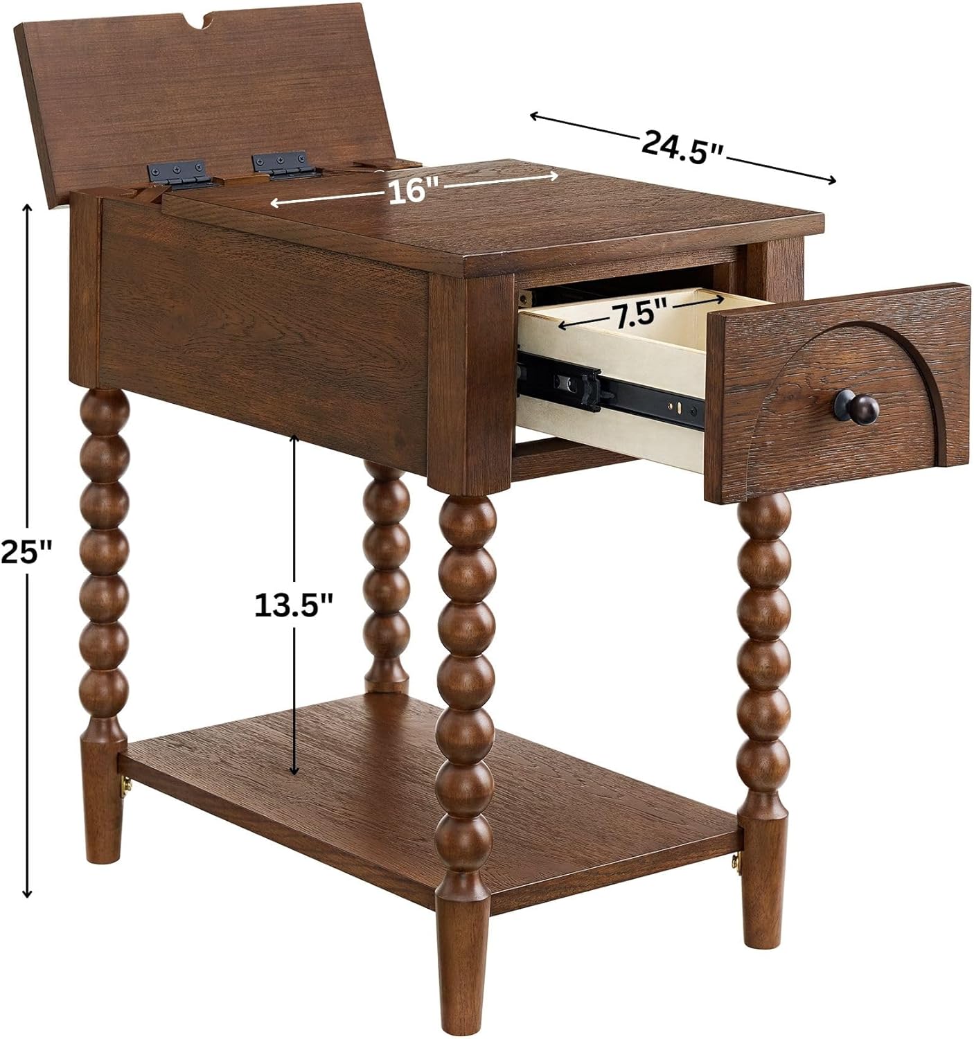 Pembroke 24” Deep Rectangular Chairside End Table