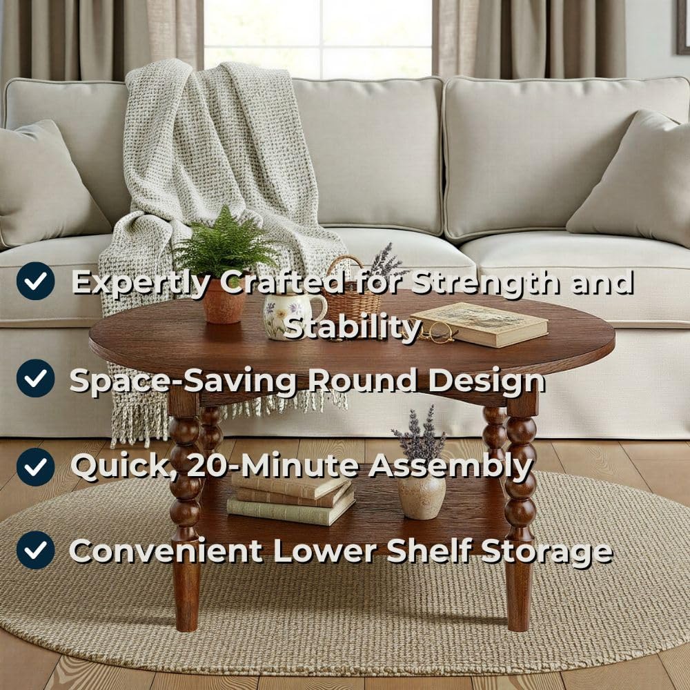 Pembroke 36” Round Cottage Coffee Table