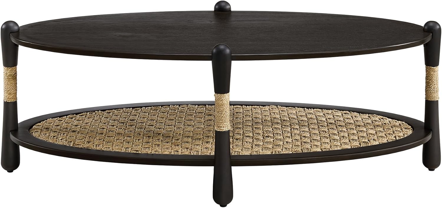 Harbor Oak 46" Oval Oak Wood Coffee Table