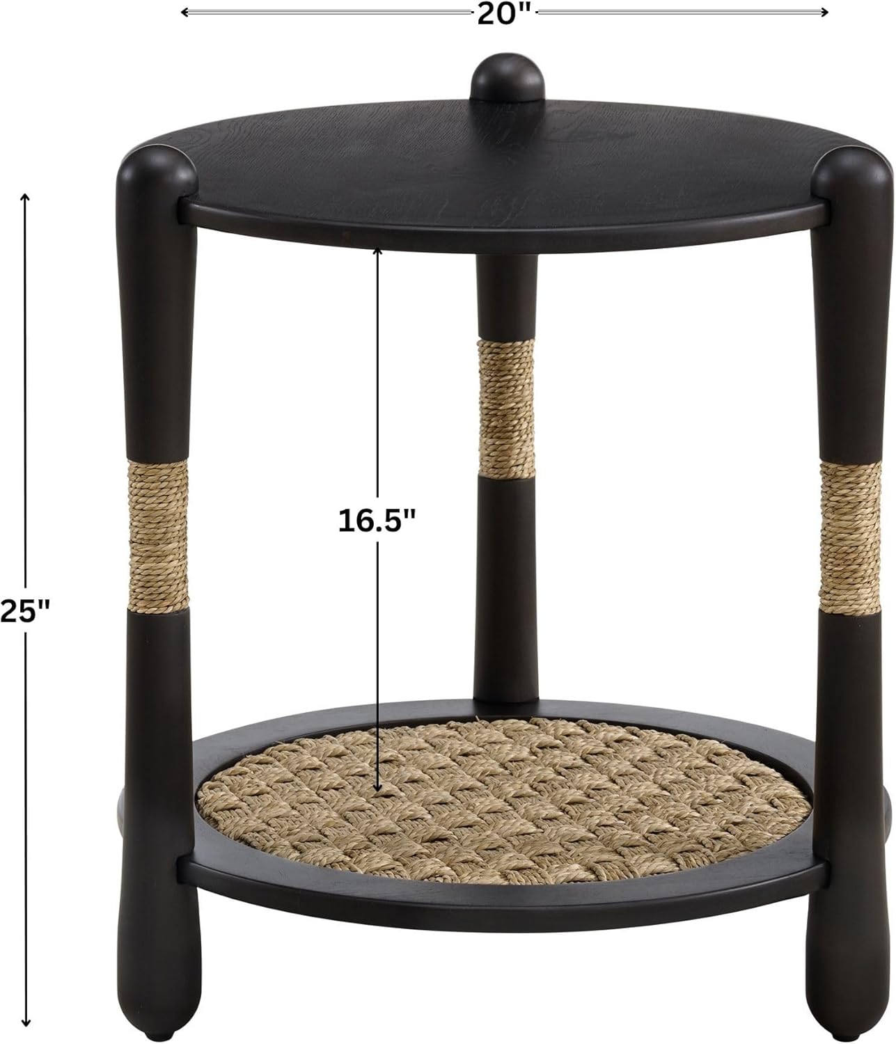 Harbor Oak 20" Round Oak Wood End Table