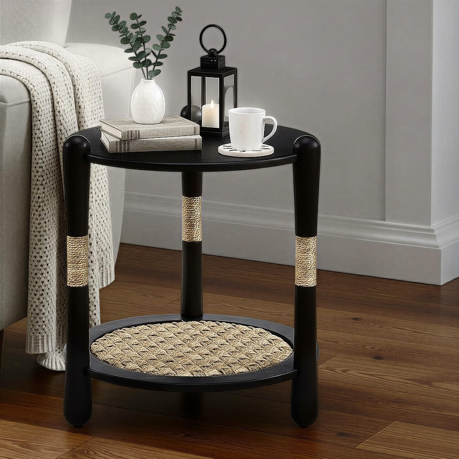 Harbor Oak 20" Round Oak Wood End Table
